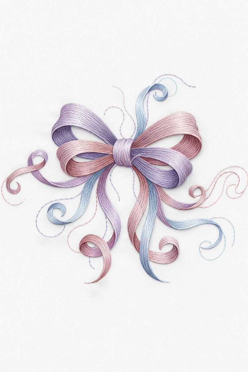 Pastel Ribbon Embroidered T-Shirt