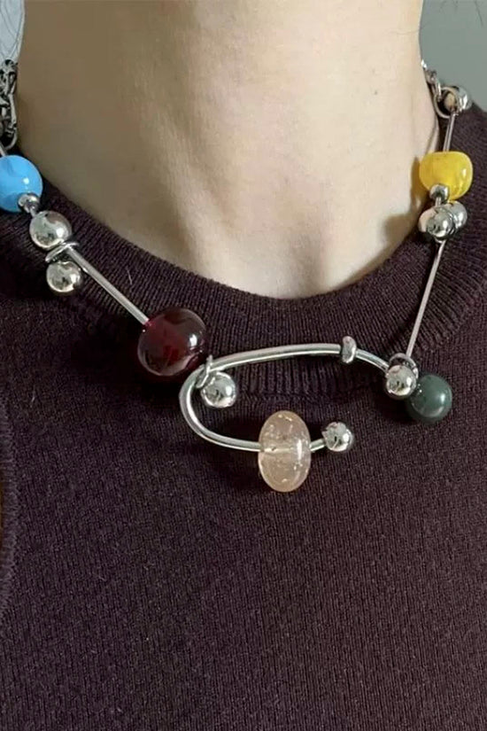 Multicolor Bead Chain Necklace