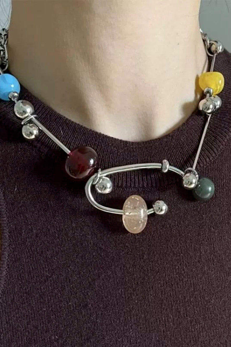 Multicolor Bead Chain Necklace