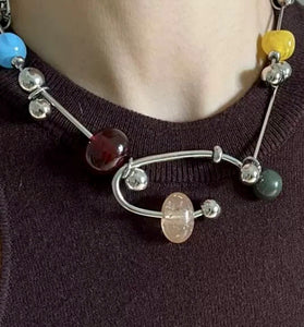 Multicolor Bead Chain Necklace