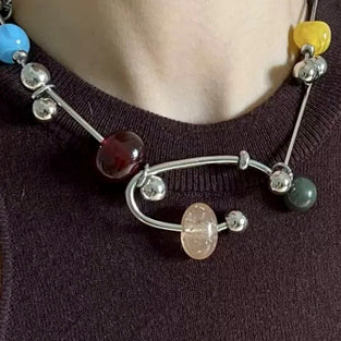 Multicolor Bead Chain Necklace