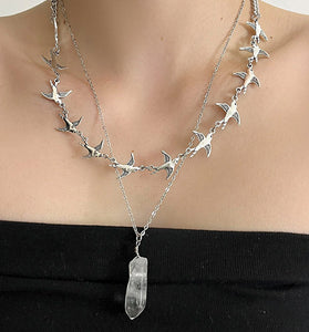 Elegant Bird Pendant Layered Necklace