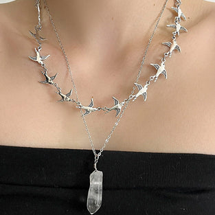 Elegant Bird Pendant Layered Necklace