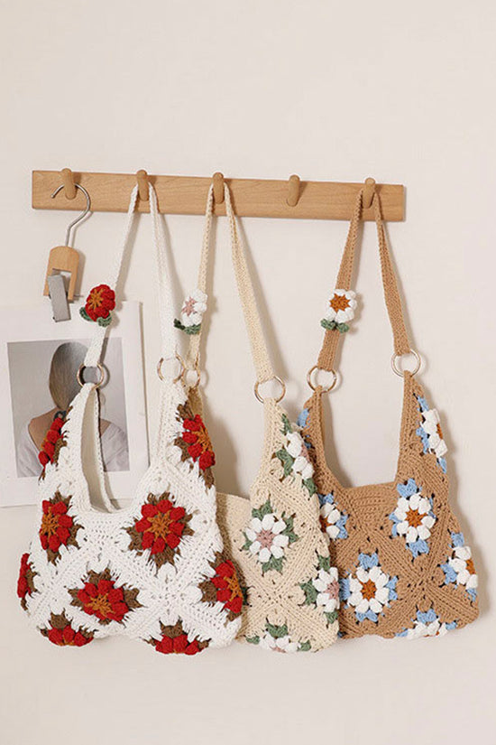 Floral Crochet Shoulder Bag