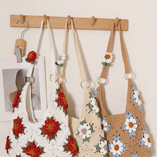 Floral Crochet Shoulder Bag
