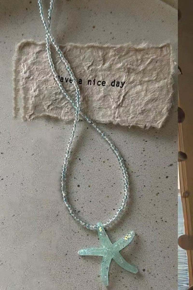 Starfish Pendant Beaded Necklace