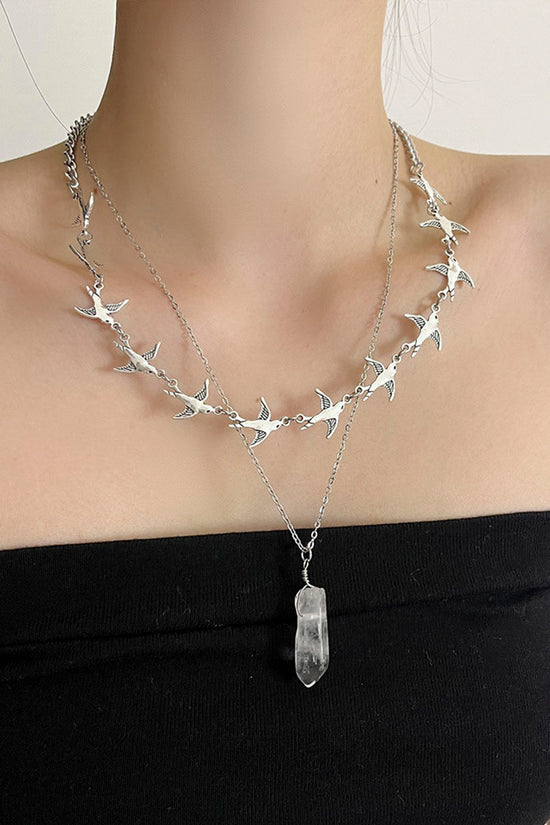 Elegant Bird Pendant Layered Necklace