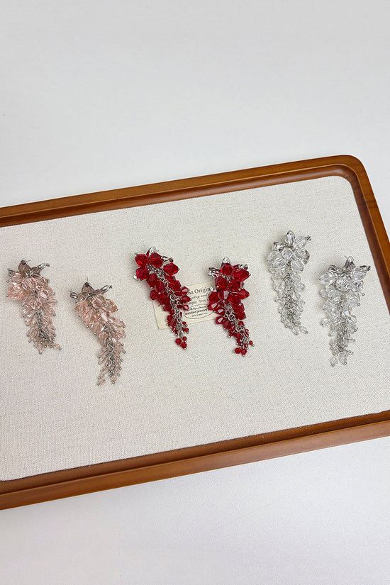 Crystal Leaf Drop Earrings