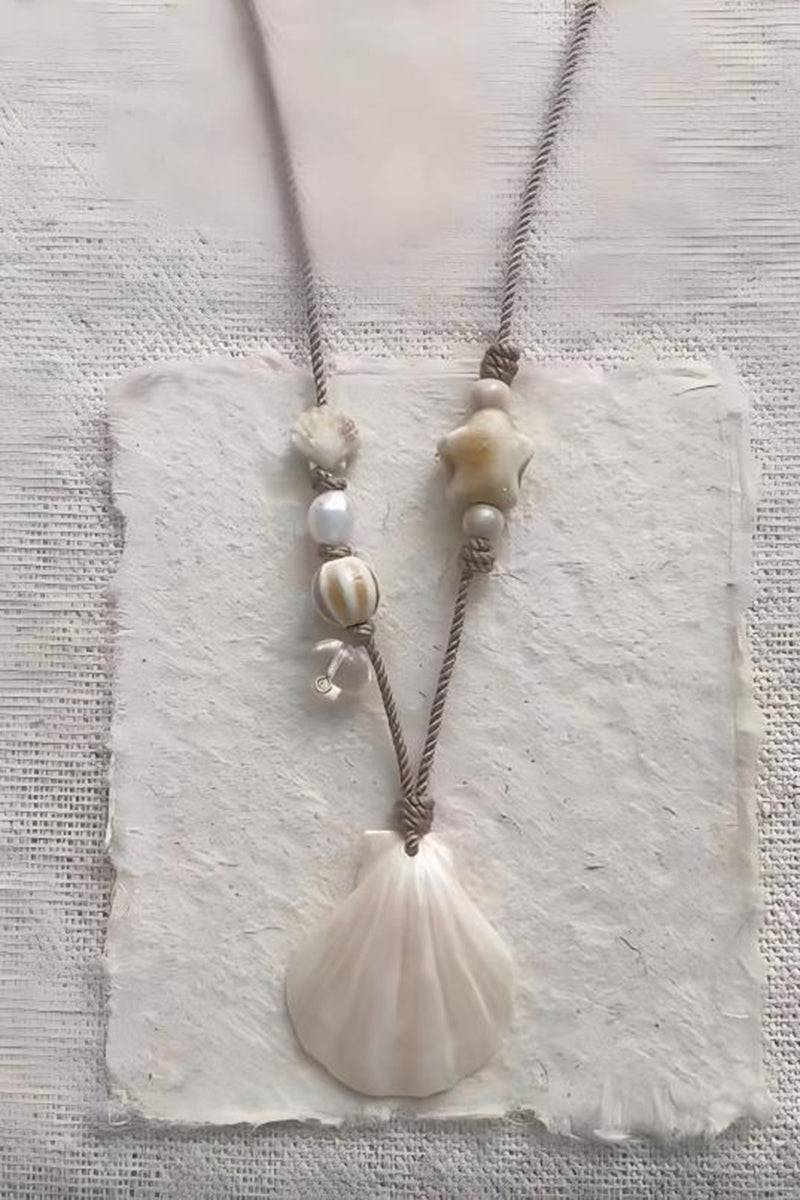 Seashell Bead Charm Necklace