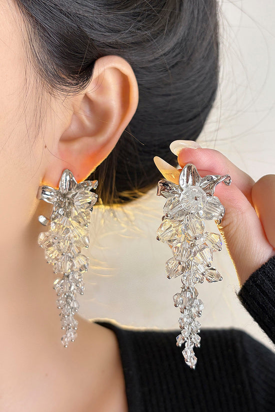 Crystal Leaf Drop Earrings
