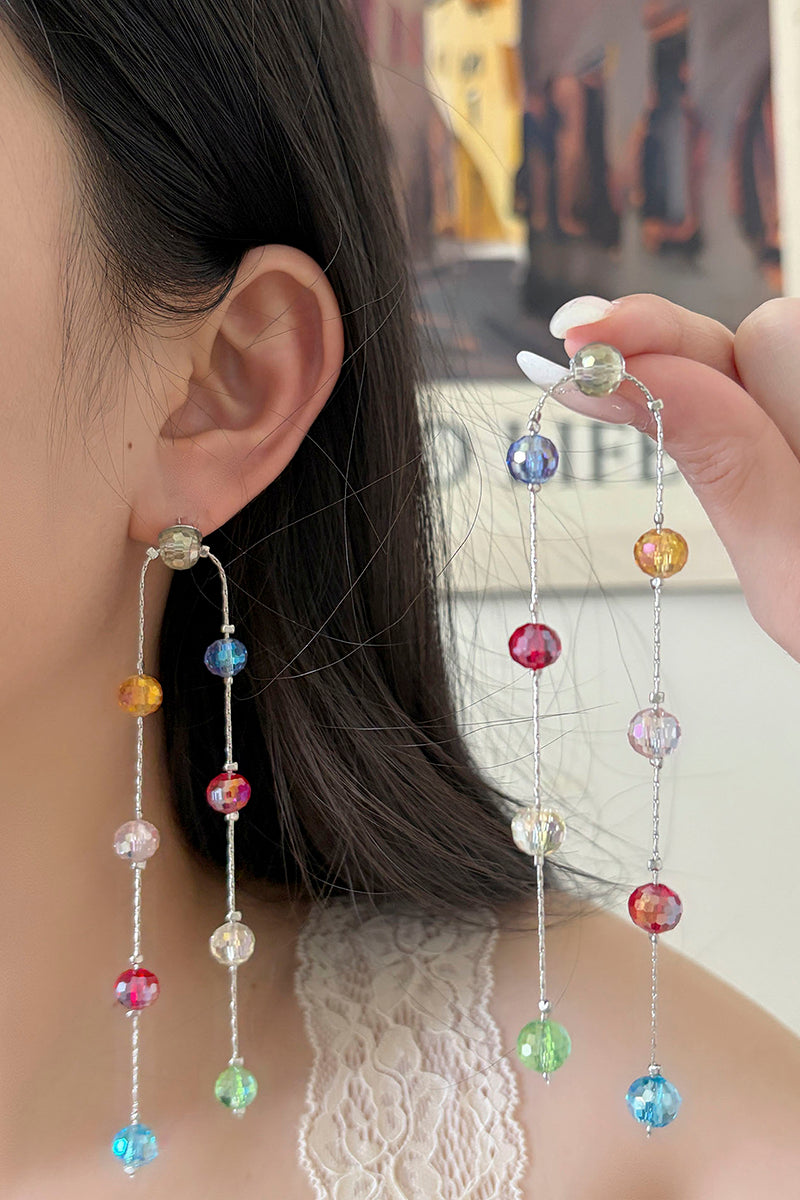 Multicolor Beaded Layered Earrings