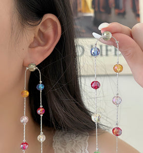 Multicolor Beaded Layered Earrings