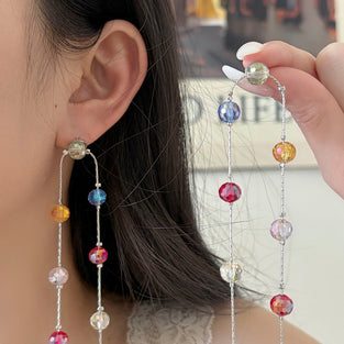 Multicolor Beaded Layered Earrings